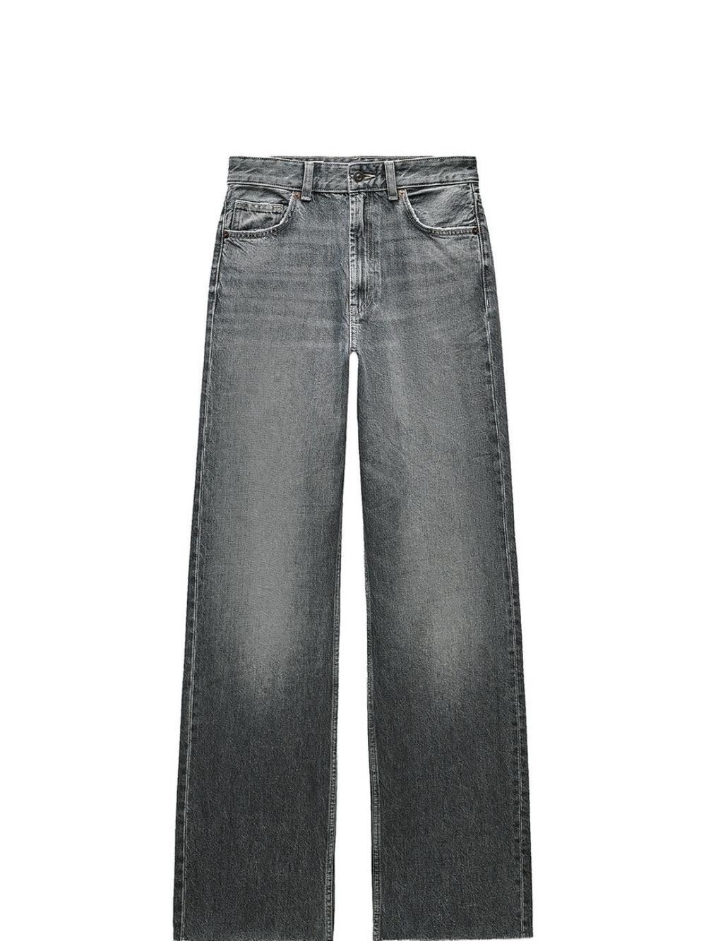 Zara Women’s Relaxed Wide-Leg Grey Jeans